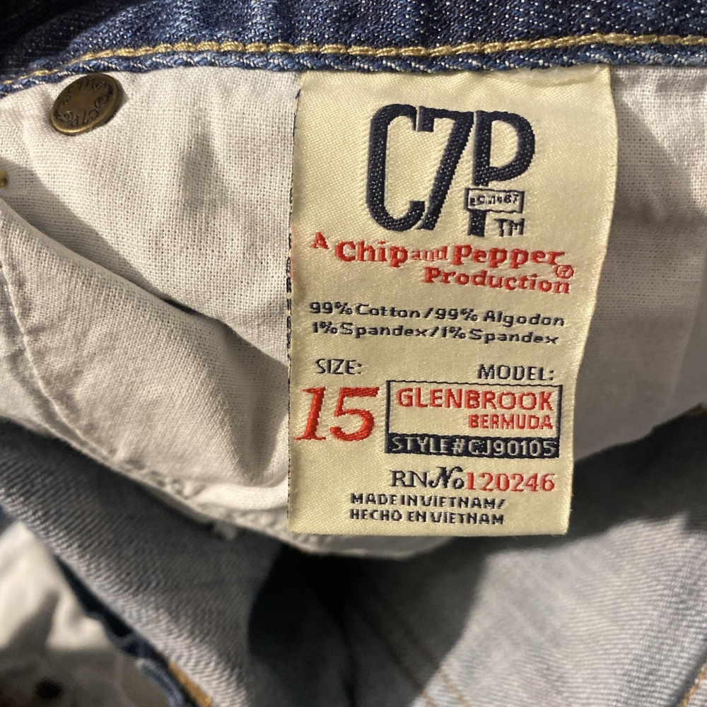 Chip and Pepper Production C7P‎ Glenbrook Bermuda  Faded Denim Shorts Sz 15 - Picture 7 of 7